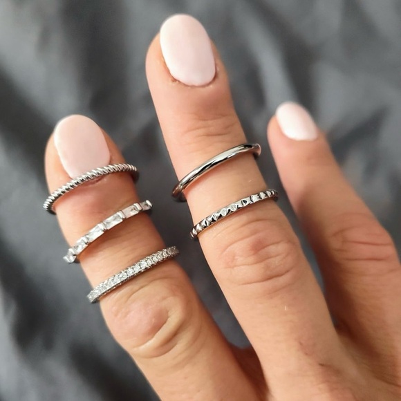Nadri Dainty Stacking Rings Set - Picture 7 of 7
